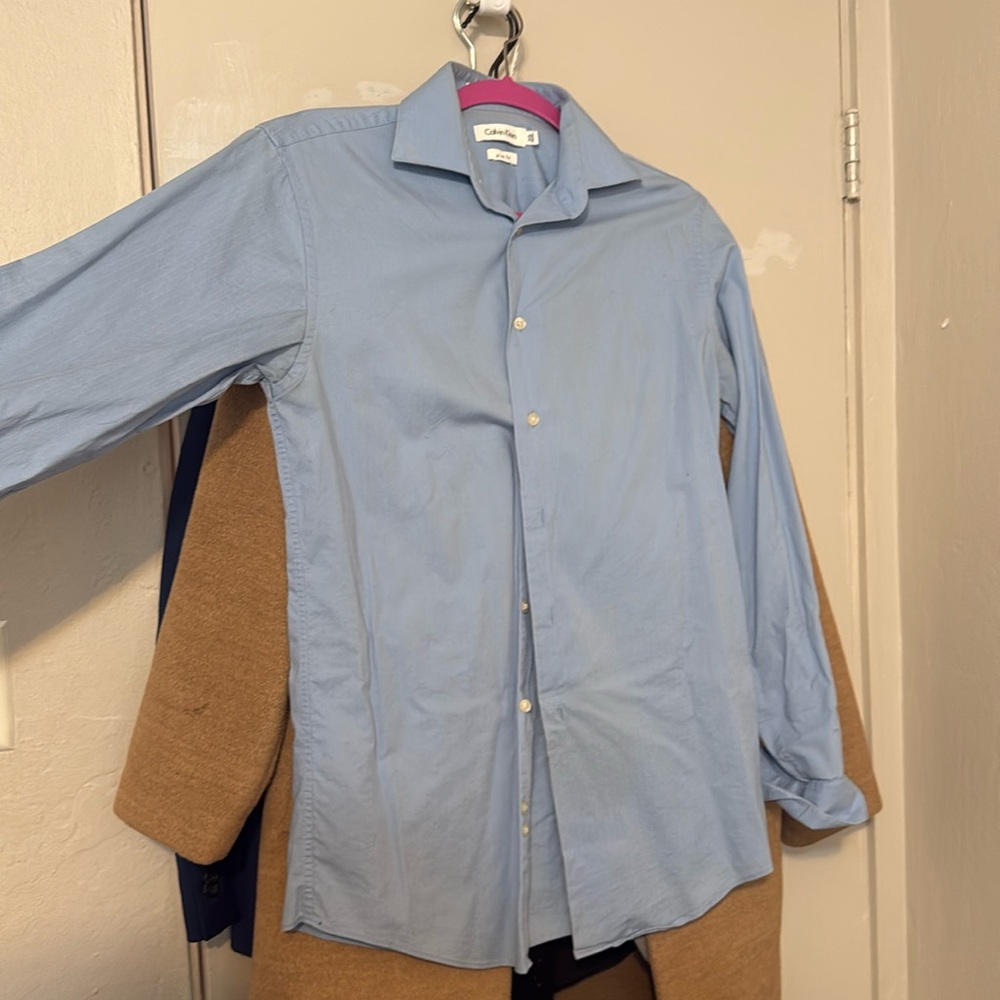 Baby blue Calvin klein dress shirt 14.5 32/33 neck